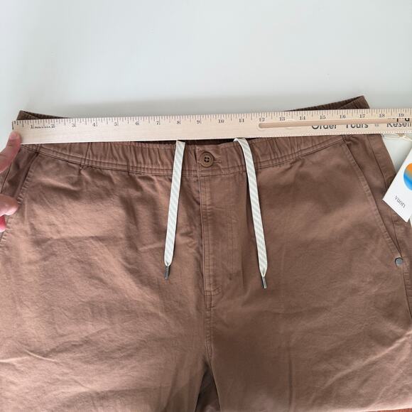 Vuori All Ways Elastic Waist Pant Mens XL Pecan Brown Cotton Twill Stretch NWT - Picture 9 of 14